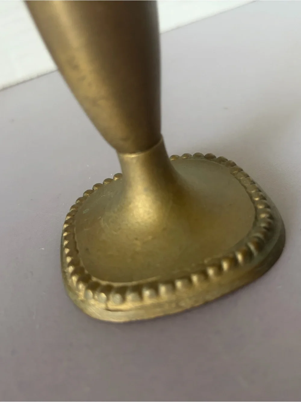 Brass Tone Decorative Bud Vase - Gold